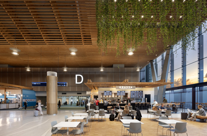 Concession pavilion post security with views of hanging garden and airfield. - Ema Peter