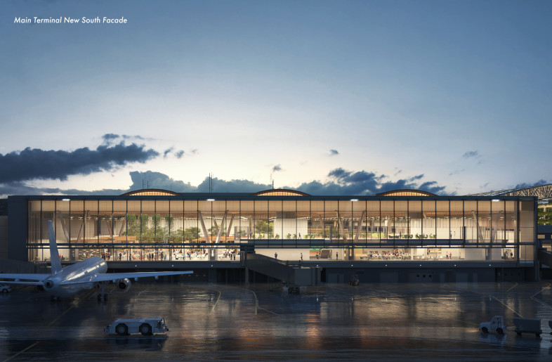 Rendering of the Main Terminal New South Facade - Courtesy of ZGF Architects