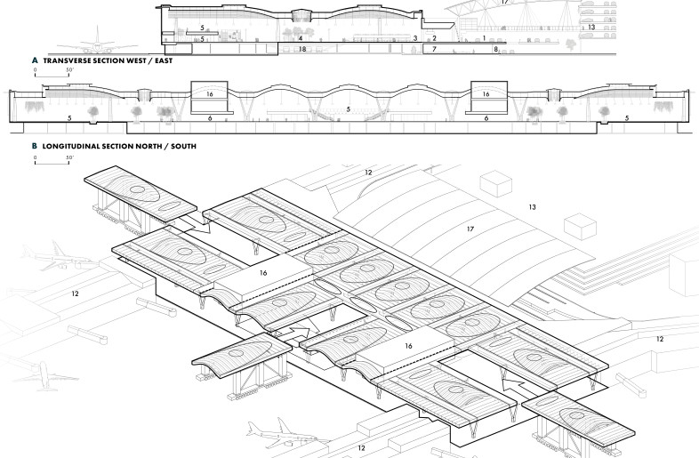 Building Sections & Roof Module Assembly at Main Terminal - ZGF Architects