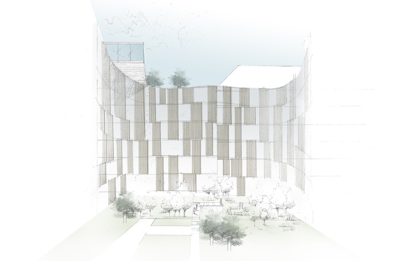 courtyard - sketch Lissoni Casal Ribeiro