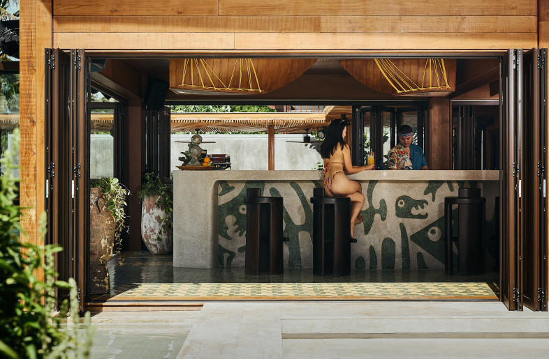 The hyperlocal approach favors the use of local resources, from materials to makers, including assistance from the in-house maintenance carpenter team who crafted the boat prow-shaped lighting with their knowledge of traditional Rebana drum roping techniques. - Pichan Sujaritsatit