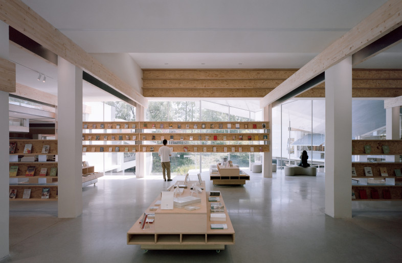 View of the Water Courtyard from the Main Entrance through the Book-Beams - Chen Hao