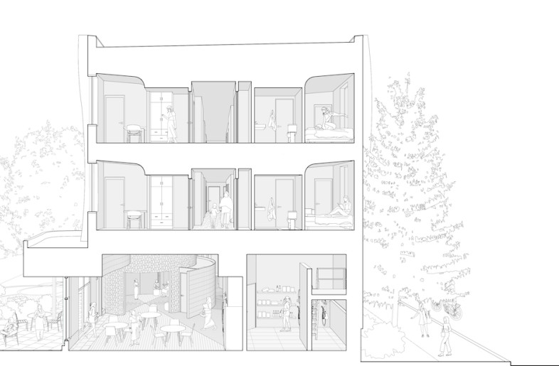 The 18-room complex has a loose, flowing ground floor that contradicts rectilinear institutional conventions. - Doublespace