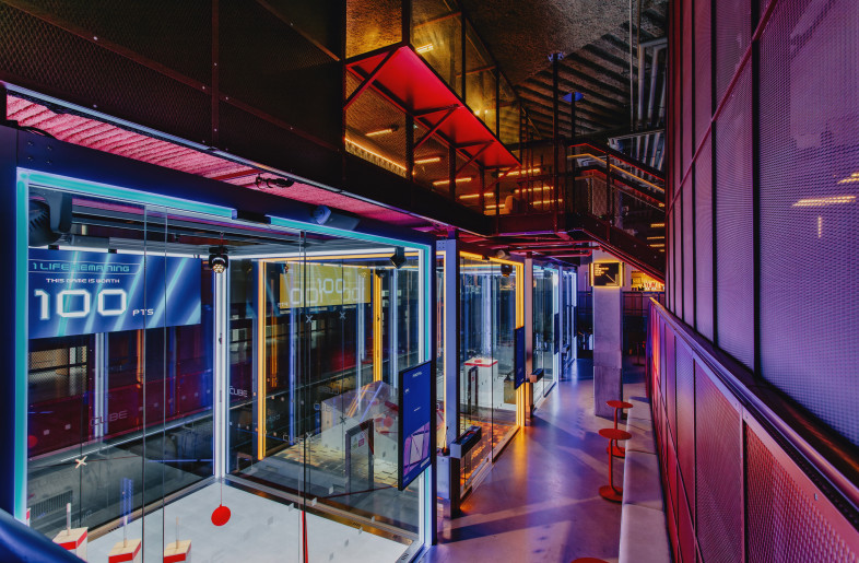 A view towards Mezzanine from yellow bar . - curtesy of "The Cube"