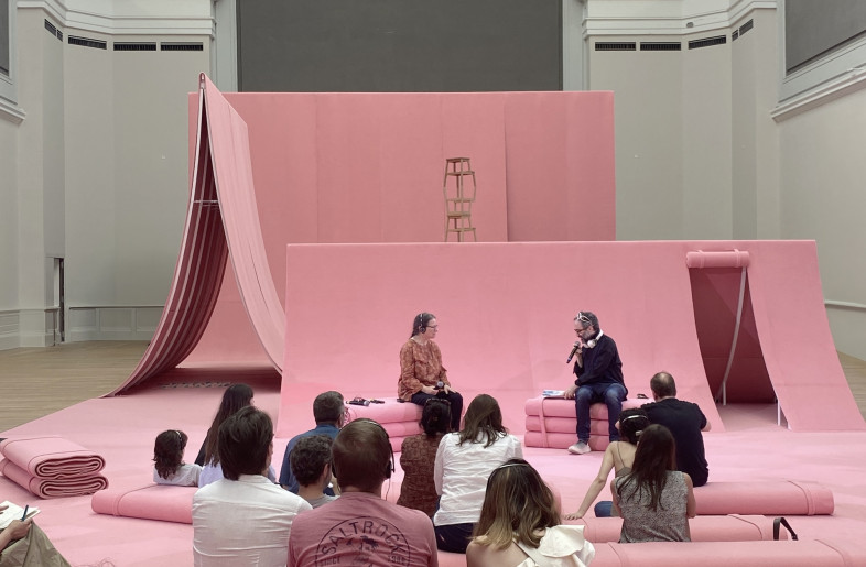 Visitors attending a talk can sit where and how they choose. - Anna Halek