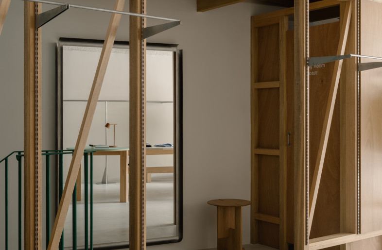 A range of display mechanisms, from racks and counters to shelves and rolling trolleys, bring visual interest without cluttering the space. - Wen Studio
