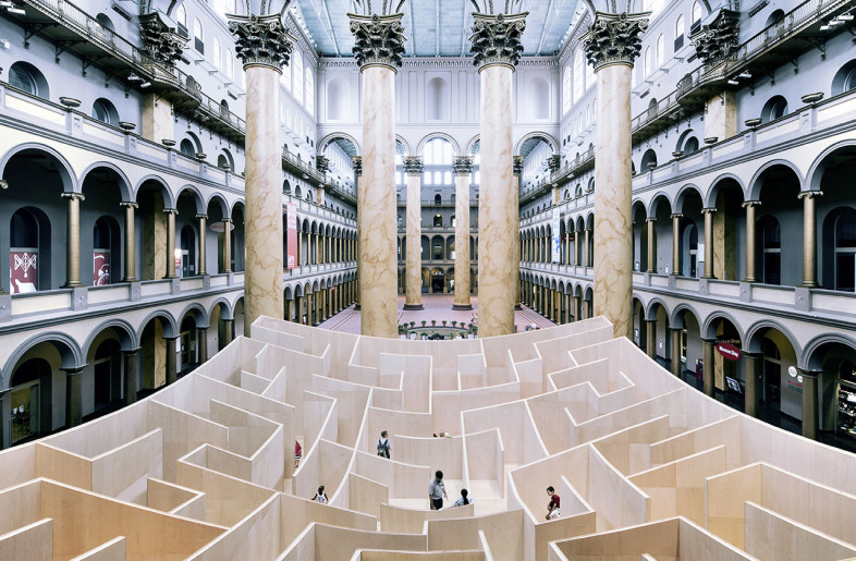 Frameweb | Bjarke Ingels Group crafts a concave labyrinthian landscape