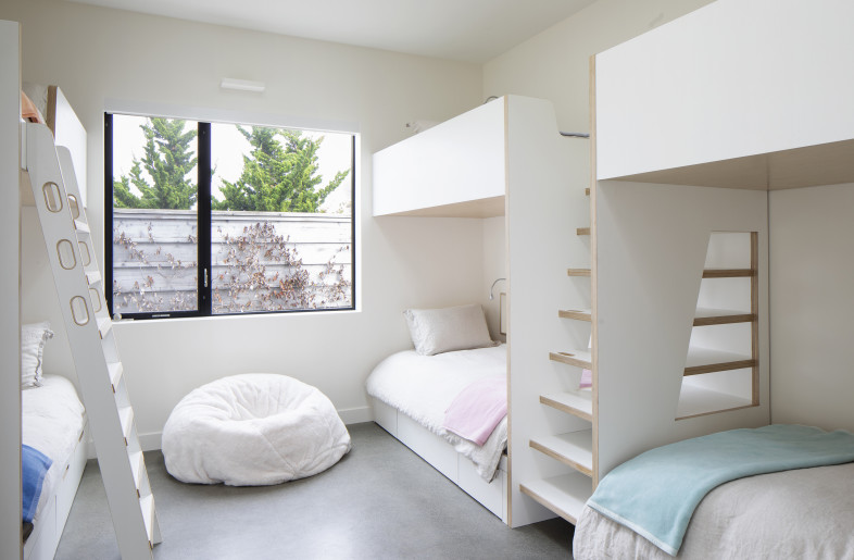 A bunk room for the kids sleeps seven. - Paul Dyer