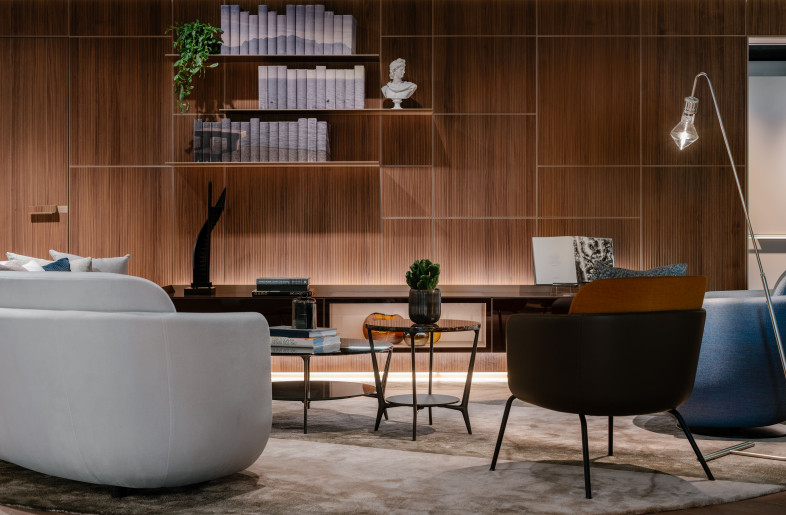 'The Glass Lounge' showcases carefully-edited furniture pieces and bespoke textures. - Photograph by Lit Ma