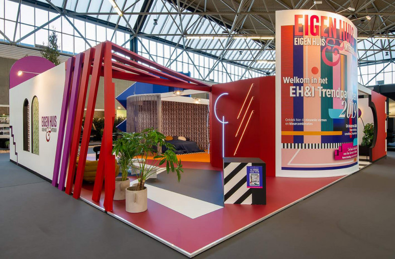 The stand had to be a home with all common residential areas and the EH&I magazine needed to be clearly represented, those were the instructions. Other than that, there were no restrictions, as long as the result would stand out. - Prince stand design
