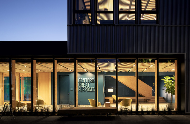 The building's street presence is transparent and welcoming - Jeremy Bittermann