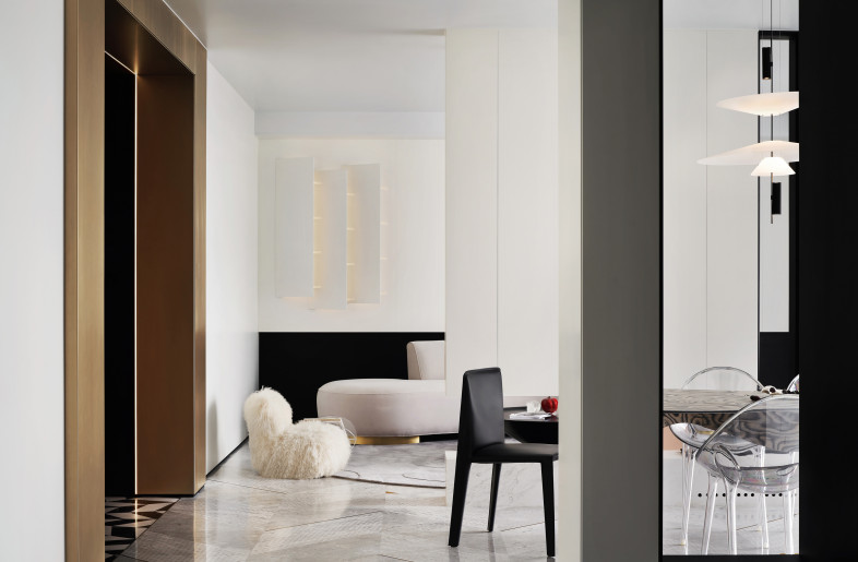 Twilight Residence the connection between living room and dining room - Ao Xiang