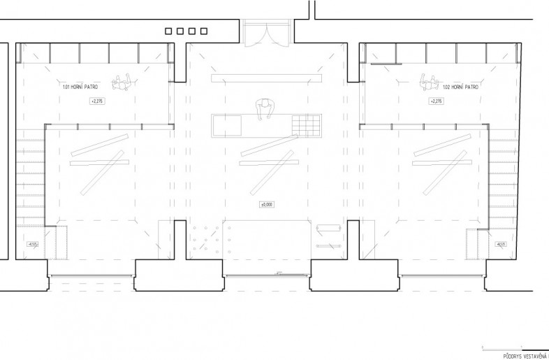 Layout with inserted half-floors - JRA Jarousek Rochova Architekti