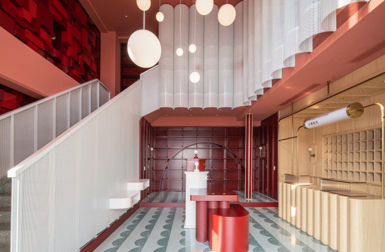 Bund Post Office 1st floor: A combination of post office counter, retail display and seasonal event space. - Photo Credit: Wen Studio