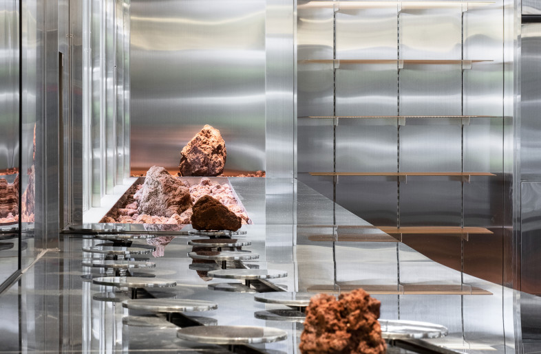 Red Mars Stones on a Conveyor