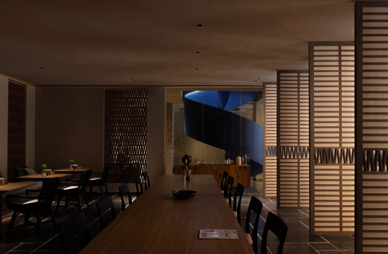 The dining area: All tables can be arranged in various combinations according to the needs of the crowd. - Yun Ouyang