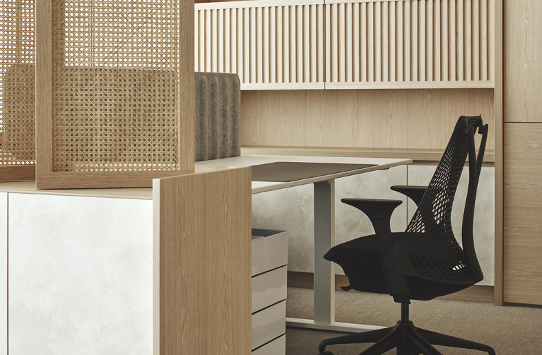 The choice of natural ash wood was picked to achieve a subtle and timeless palette. - Studio Periphery