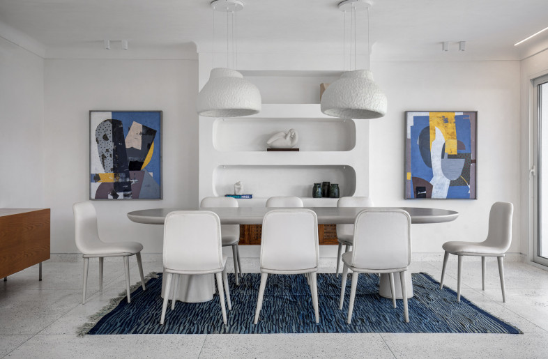 Art, lighting and accessories were curated to marry different elements together and bring harmony to the space. - Louay Nasser