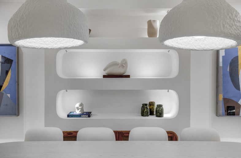 The lighting design was developed to give soft casts of fresh and cool light across the space. - Louay Nasser