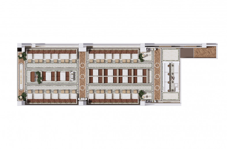 Dining area floor pattern - TRIOSTUDIO