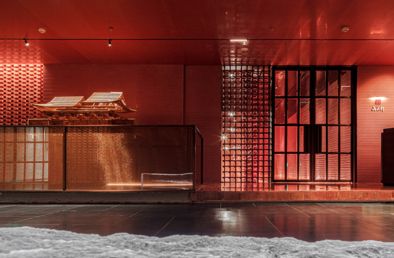 The 1:10 scaled wooden ancient building model displayed here is derived from an endangered ancient building with characteristics of the Jin and Yuan Dynasties. - Luo Wen & Zhong Yonggang