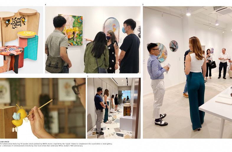 At the heart of the studio is the atelier space, where we are currently hosting two different showcases. - White Jacket