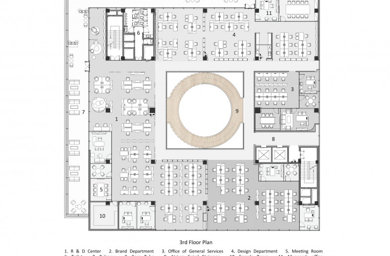 LYCS Architecture - layout plan of 3rd floor