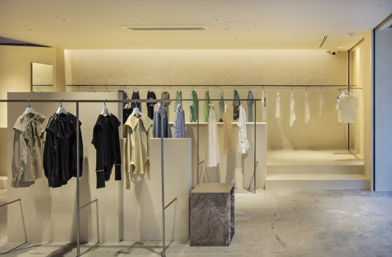 1F interior - Walls of various height / reclaimed fixture and furniture are scattered throughout the shop - KENTA HASEGAWA