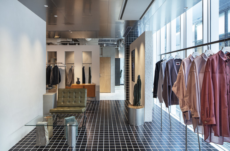2F interior- Reclaimed fixture and furniture are scattered throughout the shop - KENTA HASEGAWA