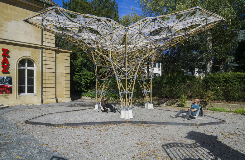 Temporary installation of Digital Bamboo at the ZAZ Bellerive Museum. - Benjamin Dillenburger