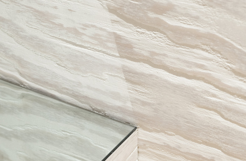 Custom details - whitewashed plywood and glass - Nicholas Calcott