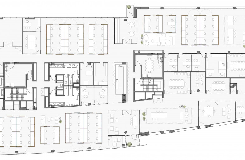 Floorplan shows the working 'islands' - Tal Goldsmith Fish+Shira Lavi BD