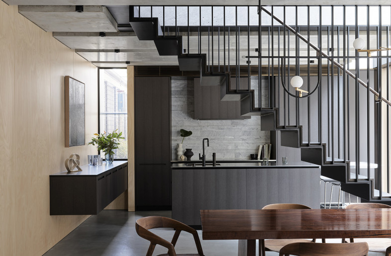 Stair balustrade view. - Anson Smart