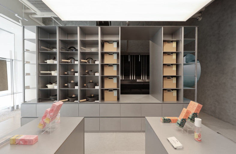 The darker lounge area framed by the aluminum cabinet - Timmy Lo