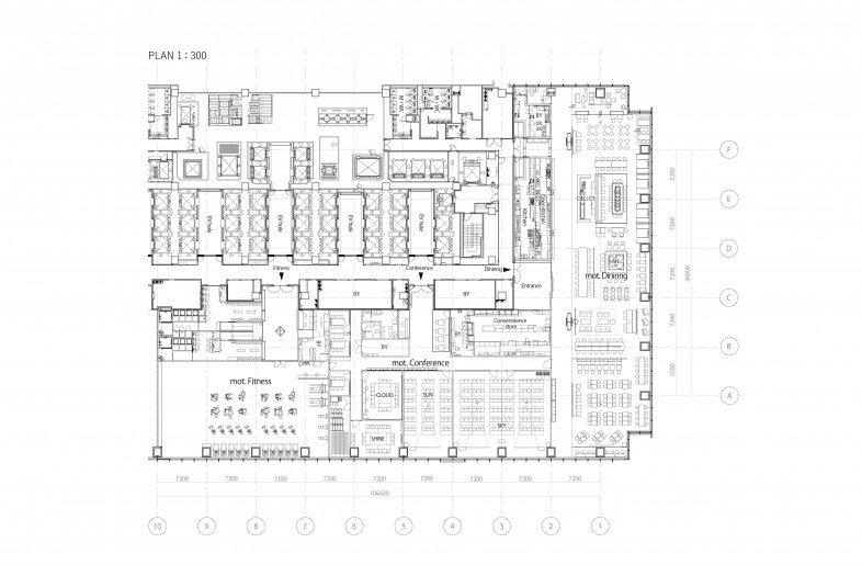 mot. dinning/left, mot. conference/middle, mot. fitness/right - KOKUYO Co., Ltd.