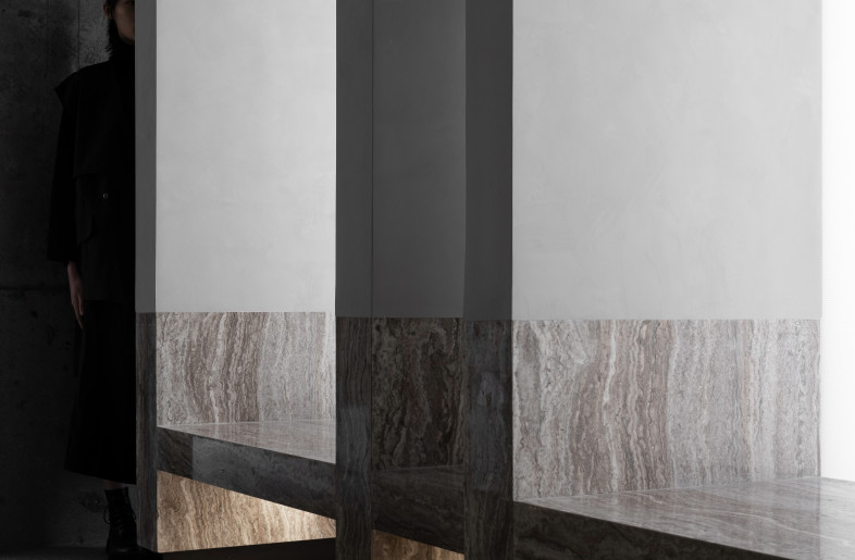 Roman travertine pieced flat columns - Ou Yang Yun