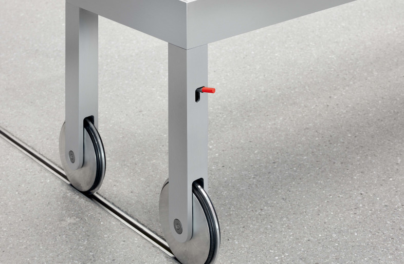 Detail of a movable, custome made bench - Adolf Bereuter