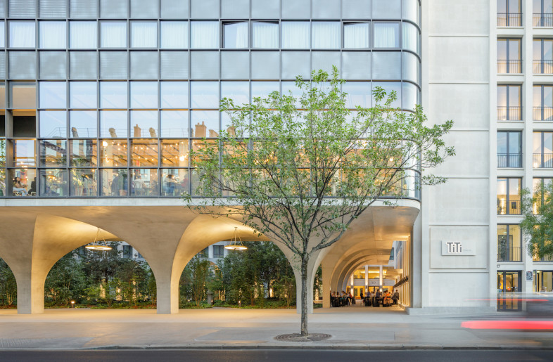 The open glass construction offers passersby views inside. - Rodrigo Apolaya