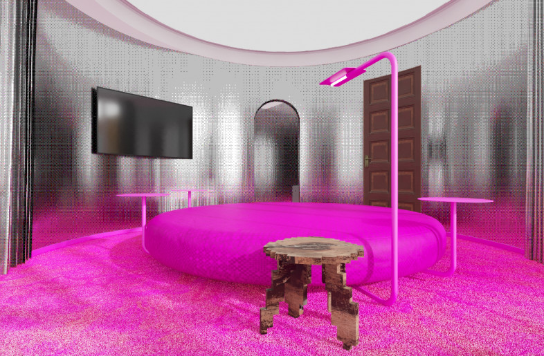 At the room's centre is a circular bed that draws on those of ‘love hotels’. - Courtesy of Crosby Studios