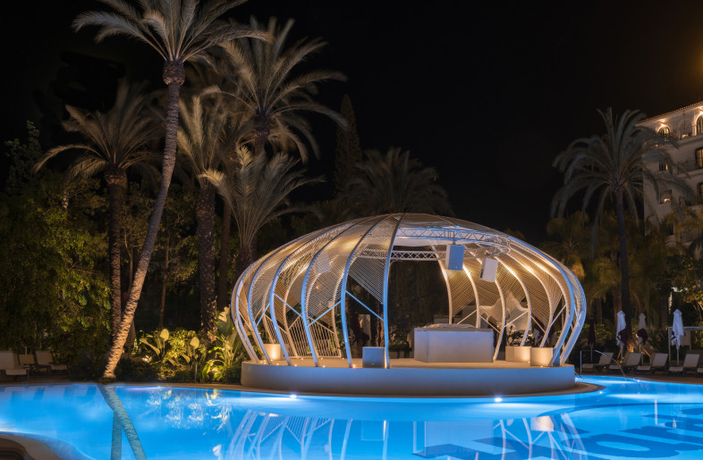 The gardens and the main pool surround a large circular Stage. - Jose Salto