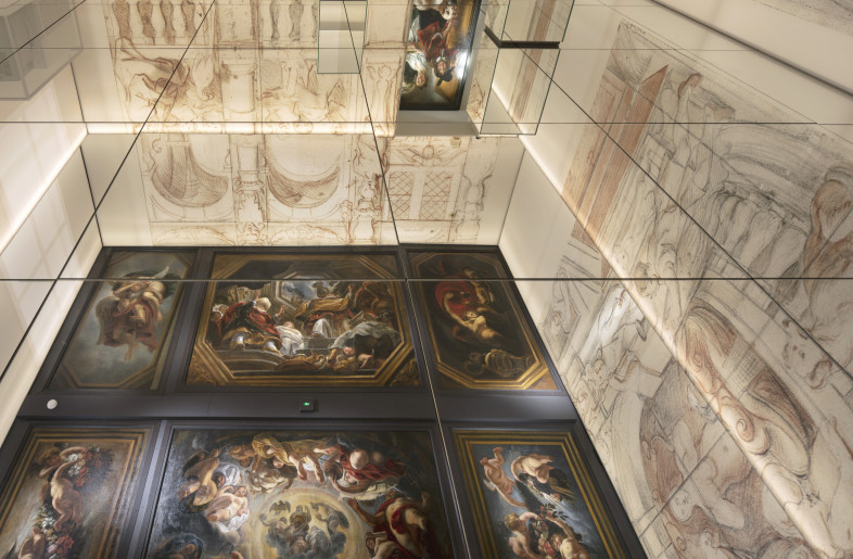 The showroom mirroring the ceiling paintings - Arie de Leeuw