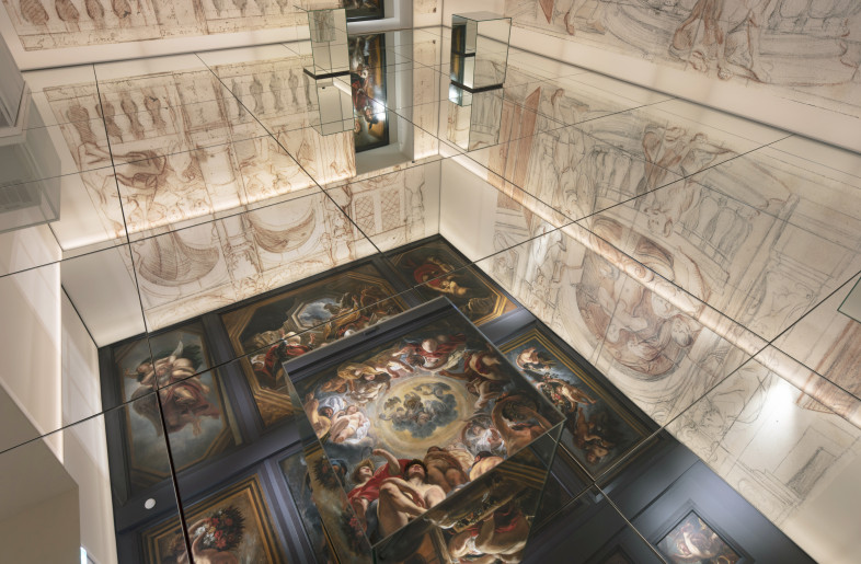 The showroom mirroring the ceiling paintings - Arie de Leeuw
